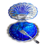 Beurrier coquille avec couteau, plaqué argent, queen Beurrier coquille avec couteau, plaqué argent, queen