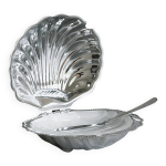 Beurrier en inox en forme de coquillage