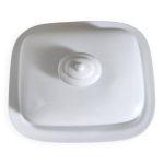 Beurrier en porcelaine blanche