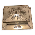 Beurrier sur plateau laiton vintage art deco