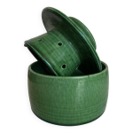 Beurrier en terre verniss�e verte foucart jourdan 1960