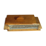 Beurrier en verre moul bois inox art dco