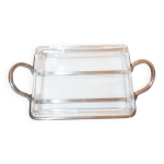 Beurrier en verre et me tal argente