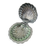 Beurrier vintage coquillage en inox et verre
