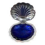 Beurrier vintage coquillage en verre et inox
