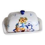 Beurrier vintage faence - dcor barbotine petit - djeuner