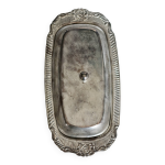 Beurrier vintage m�tal argent� style rocaille - compartiment verre - coutea