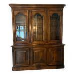 Bibliotheque 3 portes, louis philippe en noyer de france