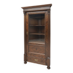 Bibliothque d'angle franaise antique. aprs rnovation professionnelle.