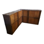 Bibliothèque d'angle modulable oscar des années 60 à portes coulissantes Bibliothèque d'angle modulable oscar des années 60 à portes coulissantes