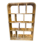 Biblioth�que art d�co en loupe d orme & bois de h�tre fabrication artisanal