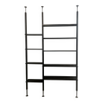 Biblioth�que en bois noir, ann�es 1960