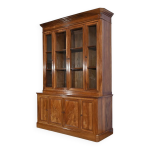 Biblioth�que deux - corps en noyer massif fin xixe