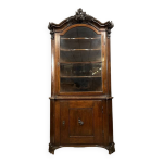 Bibliothque en encoignure poque biedermeier en acajou vers 1820