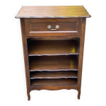 Bibliothque tagre bibus louis xv en bois massif finition chne fonc tir