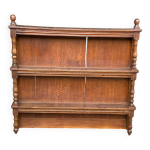 Bibliothque tagre vintage en chne massif du xixme