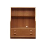 Bibliothque en frne, design danois, annes 70, production : brge mogensen