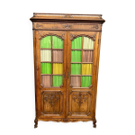 Bibliothque ligeoise en chne sculpt style rgence
