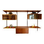 Bibliothque modulable vintage en teck danois, conue par kai kraistensen pour fm mobler