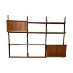 Bibliothque murale en teck vintage