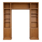 Biblioth�que murale en u sur mesure bois massif et ch�ne