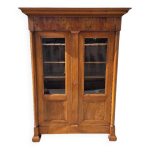 Bibliotheque en noyer 2 portes style empire du xix me siecle