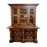Bibliothque de parquet style empire en acajou vers 1880