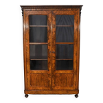 Bibliothque en ronce de noyer, poque restauration, dbut xixme