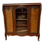 Bibliotheque de style louis xv en acajou et ronce de noyer xx sicle
