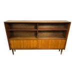 Biblioth�que vintage r�tro en teck style milieu du si�cle par herbert e. gibbs 1960 slim