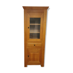 Bibliothque vitre en chne massif