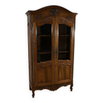 Bibliothque vitrine en noyer, style louis xv fin xixe