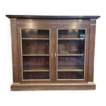 Bibliothque - vitrine style empire en acajou et marbre noir