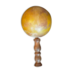 Bilboquet en buis   boule de 17. 0 cm de diamtre   - annes 50