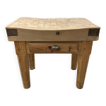 Billot de boucher en h�tre massif pieds octogonaux