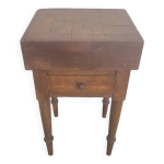 Billot de boucher table de prparation en bois ancien