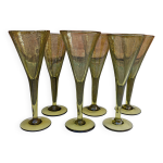 Biot 6 flutes vintages � champagne ( cocktail ou vin )verre souffl�, bull�