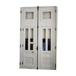 Bloc porte cochre 3, 75m - xixme sicle chne massif - vitre + crmone + mouton gueule de loup