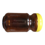 Bocal en verre ambr vintage avec couvercle jaune nescaf snbp