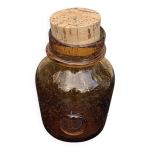 Bocal en verre souffl et bull de style verrerie de biot, couleur ambre