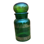 Bocal en verre vert vintage hermtique made in belgium style apothicaire
