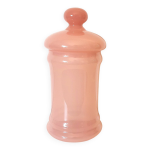 Boite apothicaire en opaline rose, bocal, vide poche
