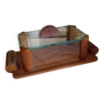 Bote art dco en verre et bois