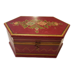 Bote  bijoux mongole en bois laqu 29x20cm