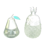 Boites bonbons en verre ananas et poire vintage