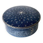 Bote, bonbonnire ronde limoges mdard de noblat en porcelaine bleue et dore, 2000