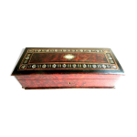 Boite  gants napolon iii, loupe d'orme, filets et marquterie laiton et nacre