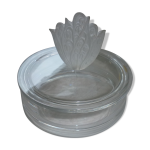Boite ronde en verre avec couvercle et bouchon muguet de chateau. dior
