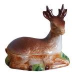 Boite terrine zoomorphe chevreuil cerf michel caugant