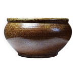 Bol ou cache pot en gr�s vintage �mail � la cendre style rustique wabi sabi
